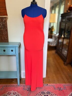 DKNY Donna Karan red-orange Open Back Maxi Gown Dress Size 10